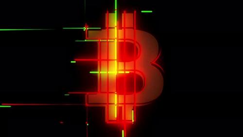 Videohive - Green and Red Bitcoin Sign, Loop Abstract Background, 4K Bitcoin Background Animation Loopable. - 43309243