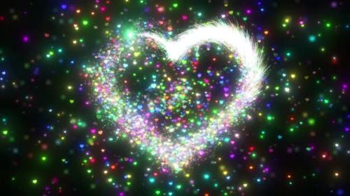 Videohive - Abstract Glowing Romantic Heart Animation Background. Shining Neon Heart Animation Valentine Love Ba - 43311194