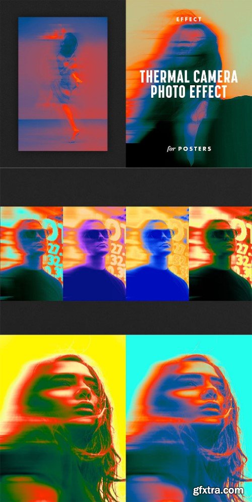 Thermal camera photo effect for posters