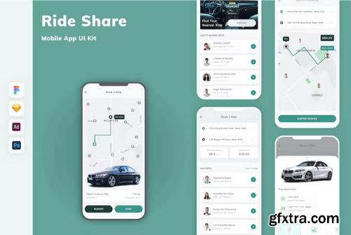 Ride Share Mobile App UI Kit