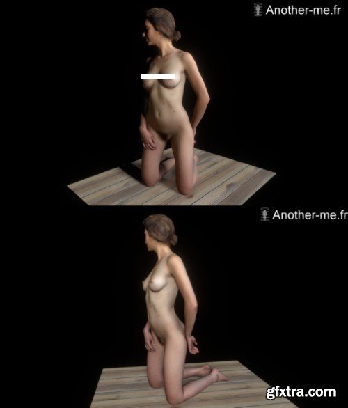 D. Kneeling nude (NSFW) 3d model