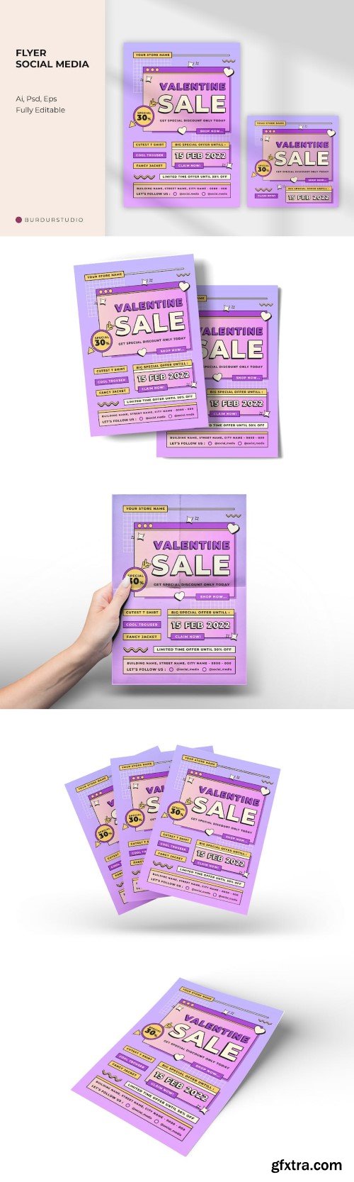 Valentine Sale Flyer & Instagram post Template
