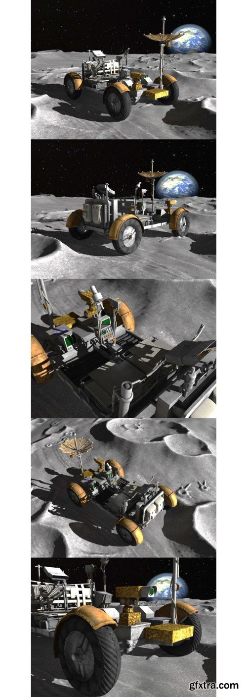 Apollo Lunar Rover Moon Car 3d model