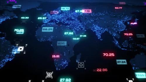 Videohive - Background Technology Map Earth Hud - 43370343