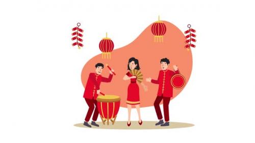 Videohive - Friends Celebrate Chinese New Year - 43382592