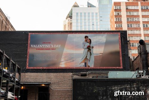 Valentine\'s day billboard with mock-up