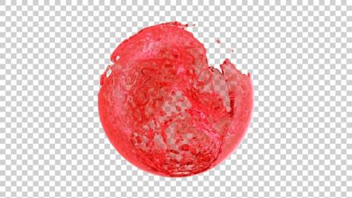 Videohive - Red Color Water Splash Ball V2 Alpha - 43382856