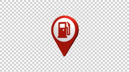 Videohive - Fuel Station Map Pin Location Icon Red - 43382083