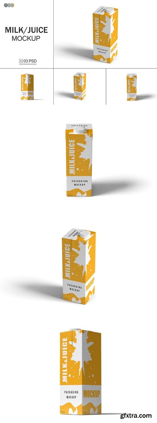 Milk and Juice Packaging Mockups 3DDLD5Q