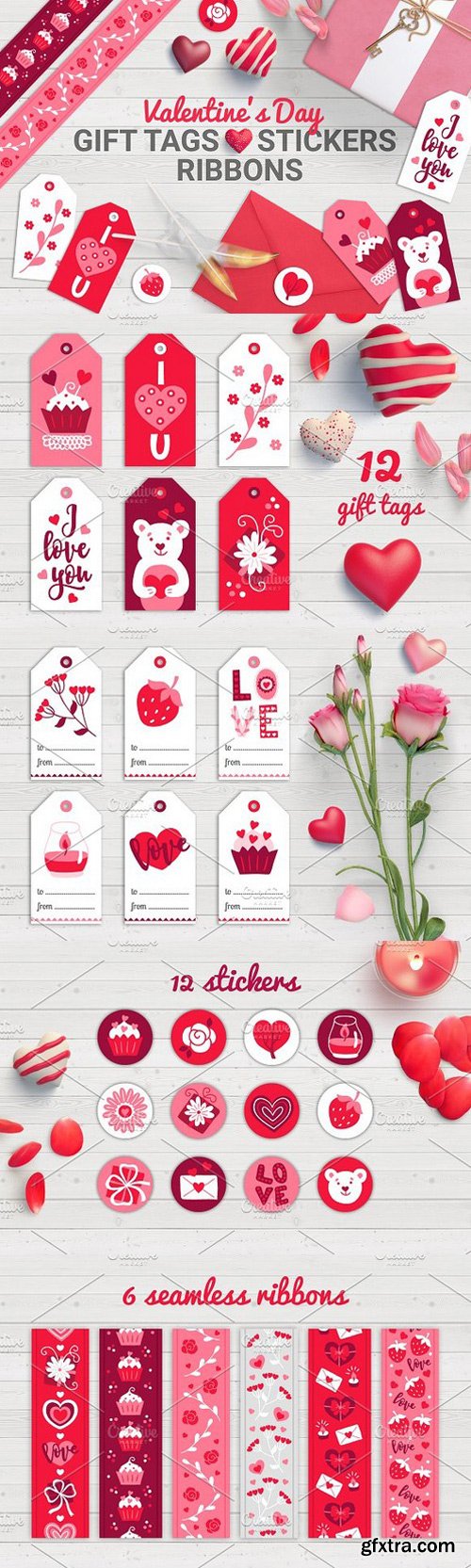 Valentine Gift Tags Stickers Tapes