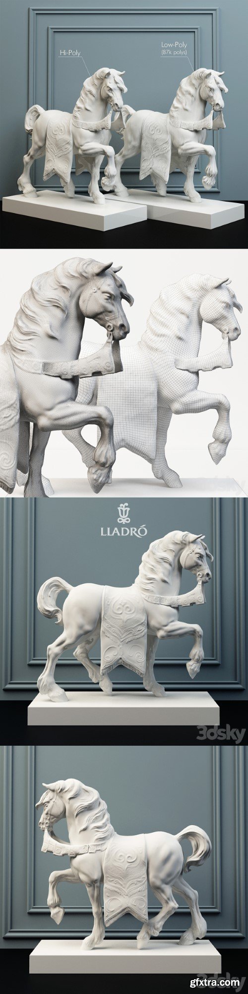 Lladro sculpture palace horse