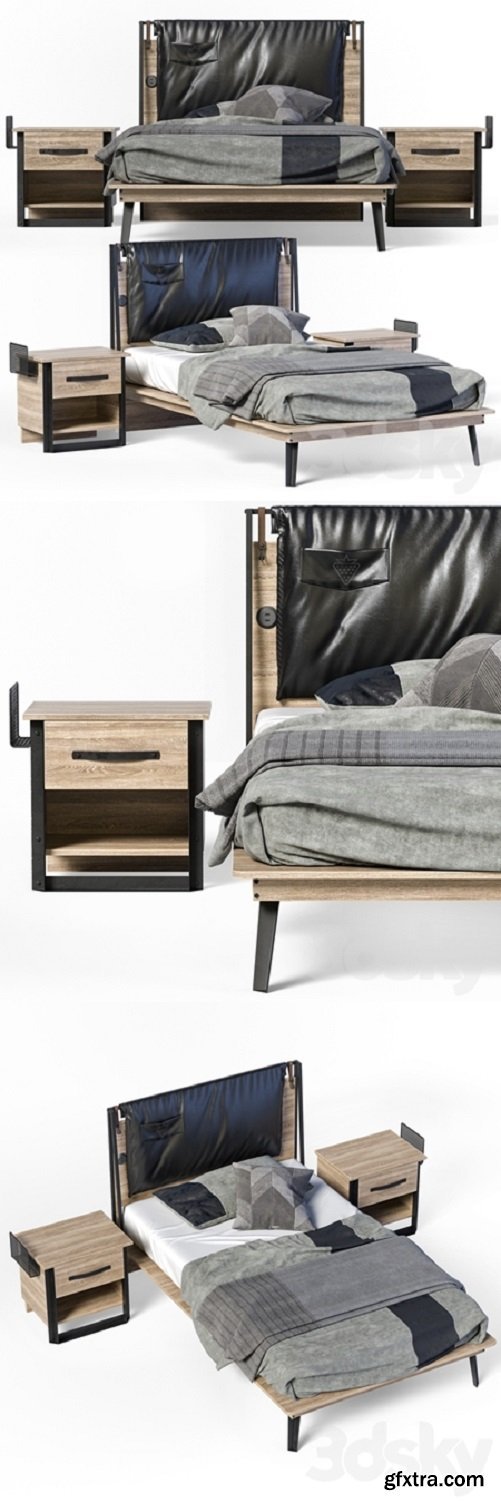 Pro 3DSky - Cilek wood metal line bed