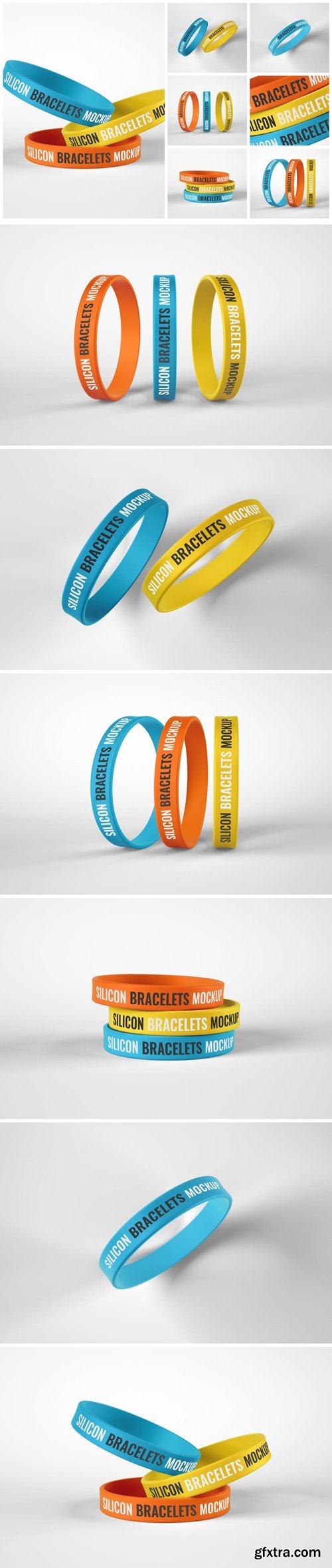 Silicone Bracelet Mockup Set | Wristband FBFBXW8