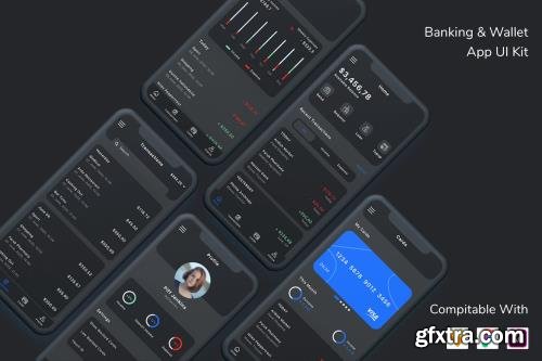 Banking & Wallet App UI Kit Dark Mode 3R3EUJ7