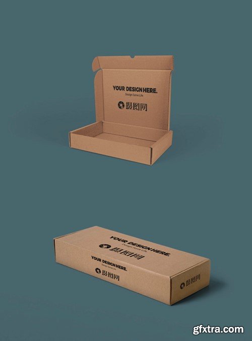 Kraft Paper Box Prototype Template 401090755