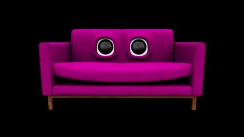 Videohive - Sofa Colored Cartoon Looped Alpha Channel - 43396332