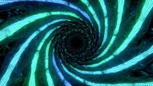 Videohive - A Swirling Blue and Green Tunnel - 43423665