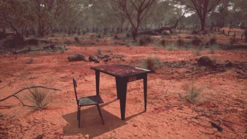 Videohive - Old Ruster Metal Table in Desert - 43426332