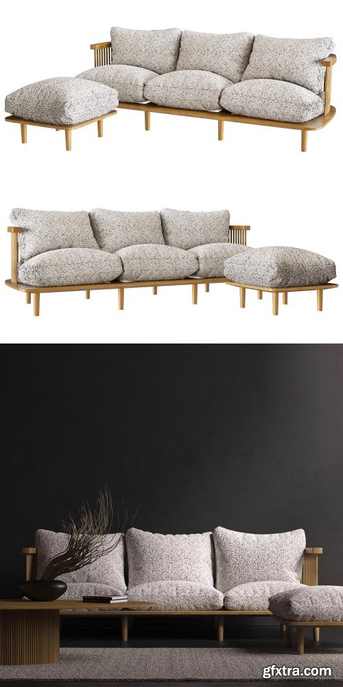 Sofa with ottoman Forest