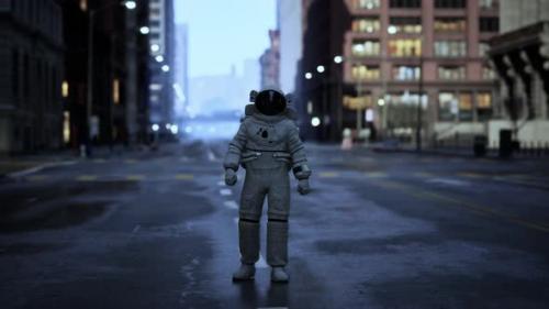 Videohive - Lonely Astronaut in Deserted City - 43426516
