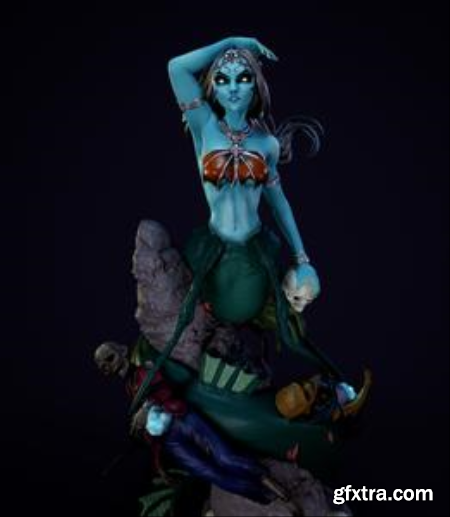 Gallevarbe – Court of the Dead – Creepy Pin Up – 3D Print Model
