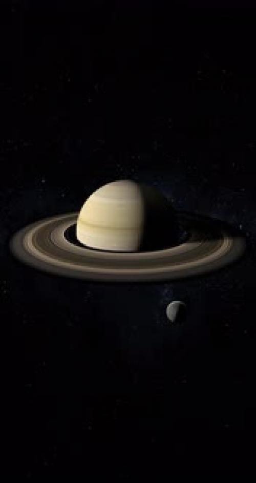 Videohive - Mimas around Saturn Planet - 43420012