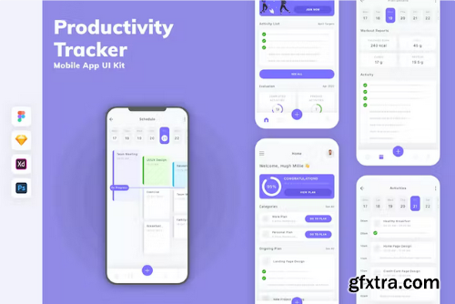 Productivity Tracker Mobile App UI Kit