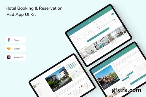 Hotel Booking & Reservation iPad App UI Kit CJDPWMG