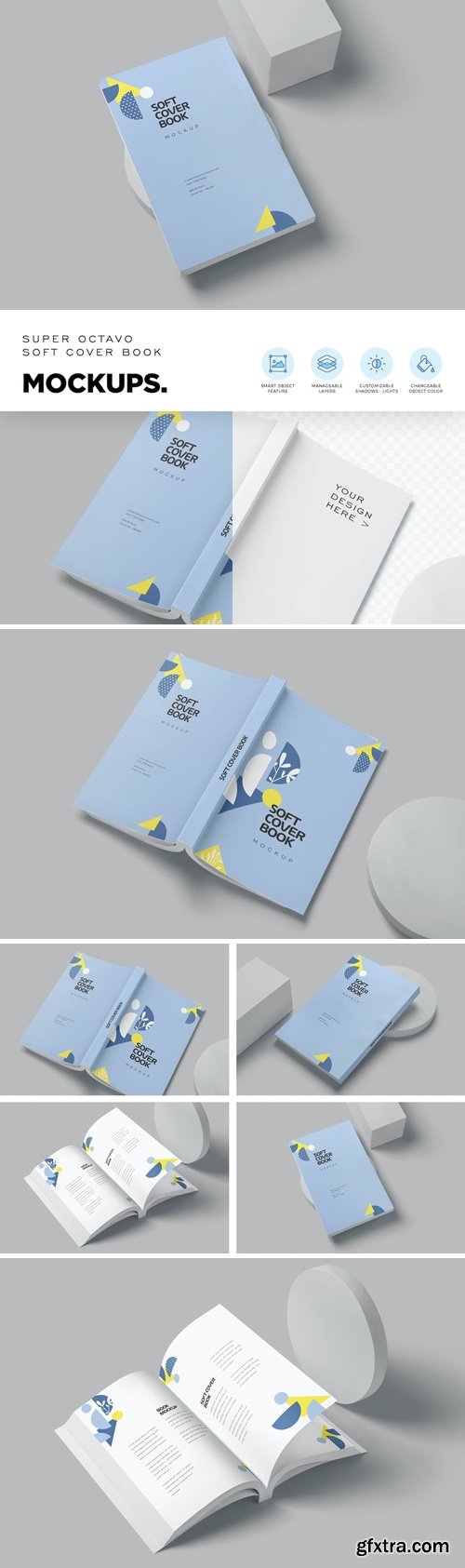 Super Octavo Softcover Book Mockups VW3UQCD