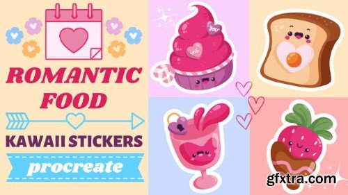 Love is in the Air: Romantic Food Stickers to Warm Your Heart | Procreate Drawing