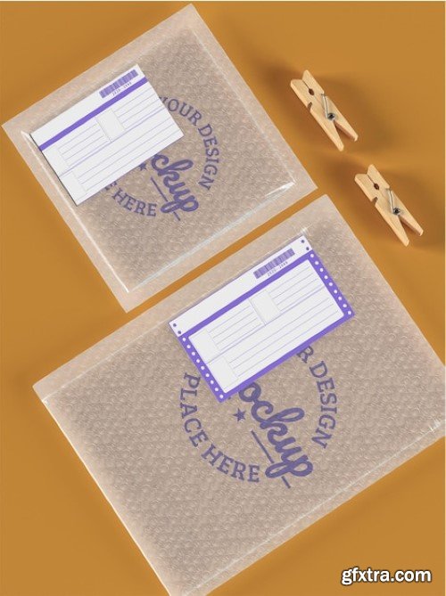 Transparent plastic square packaging mockup