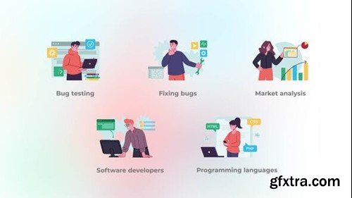 Videohive Software developers - Flat concept 43437149