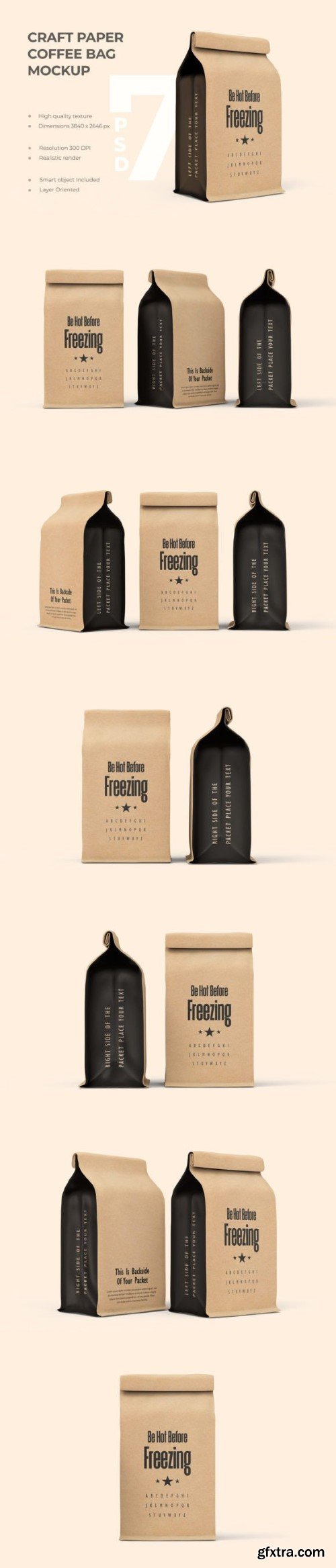 Craft Paper Coffee Bag Mockup
