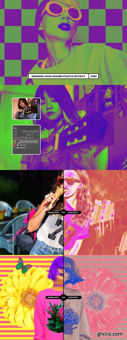 Grunge Acid House Photo Effect
