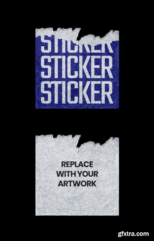 Square Sticker Paper Texture Mockup Template 547729713