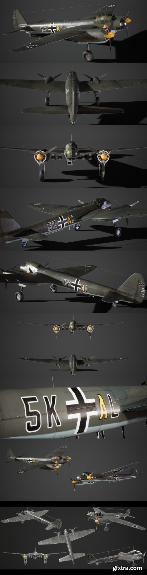 Ju88 Bomber. 3D Model