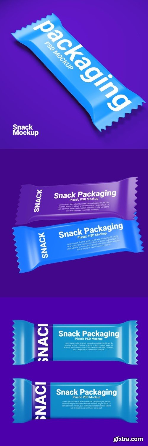 Snack packaging plastic mockup