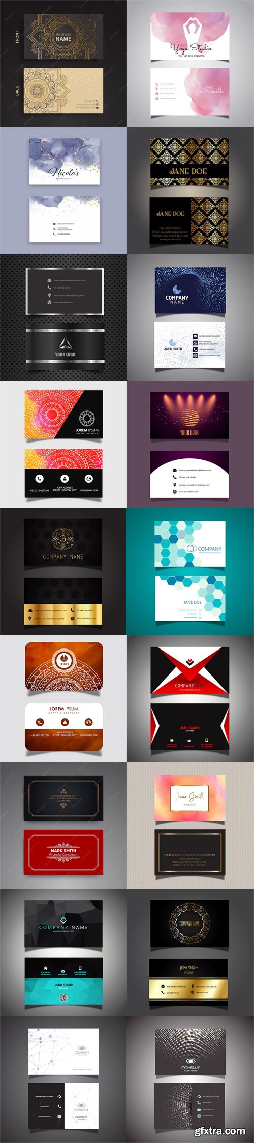 Modern Business Card Collection - 18 Creative Vector Design Templates