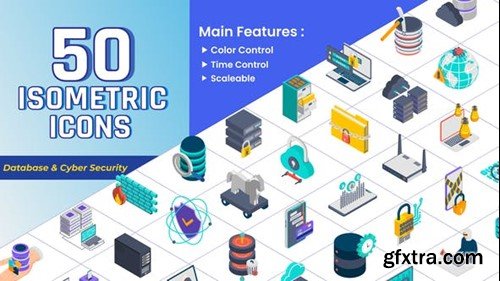 Videohive Isometric Icons - Database & Security 43420413