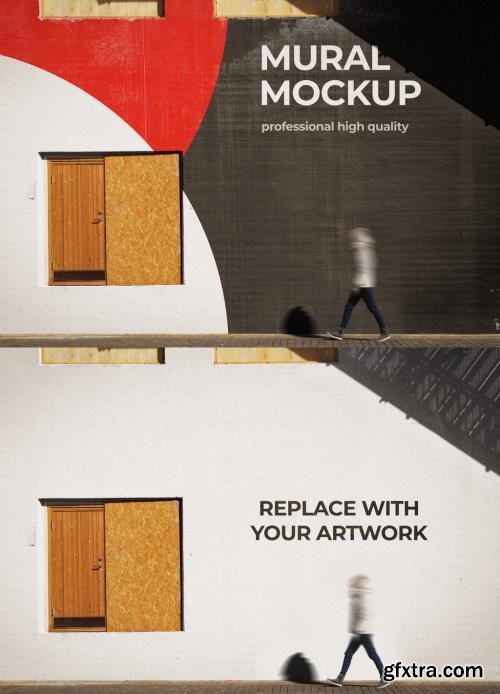 Mural Street Outdoor Poster Mockup on Concrete Wall 545815373