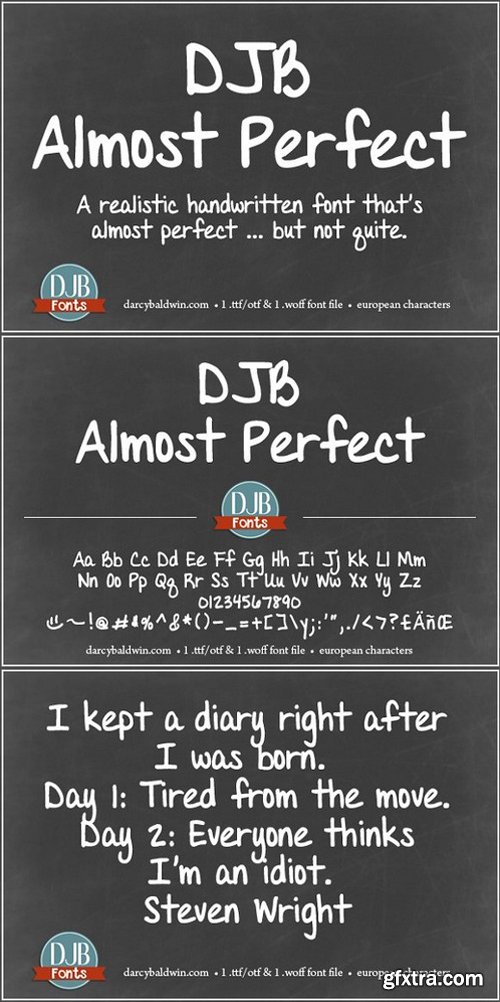 DJB Almost Perfect Font 1168705