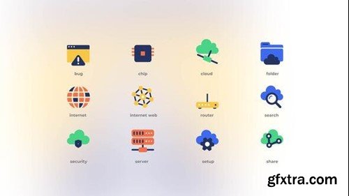 Videohive Cloud Technology - Flat Icons 43598037