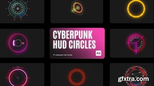 Videohive Cyberpunk HUD Circles for After Effects 43641098