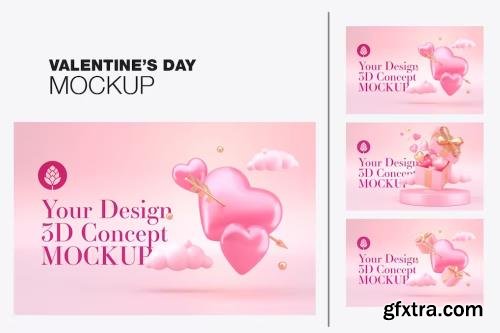 Set Valentine\'s Day Concept Mockup FDVZU9K
