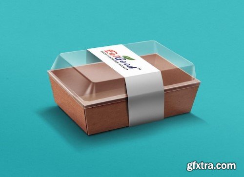 Food container paper box mockup
