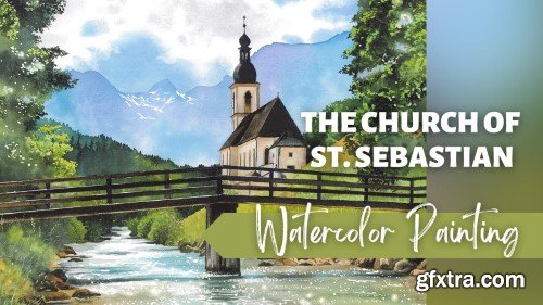 The Church of St. Sebastian - Watercolor Painting