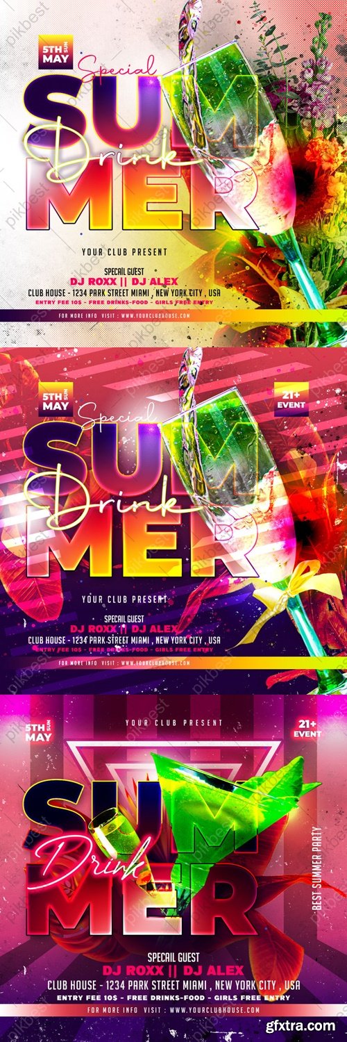 Summer Party Flyer Social Media Post And Web Banner Template