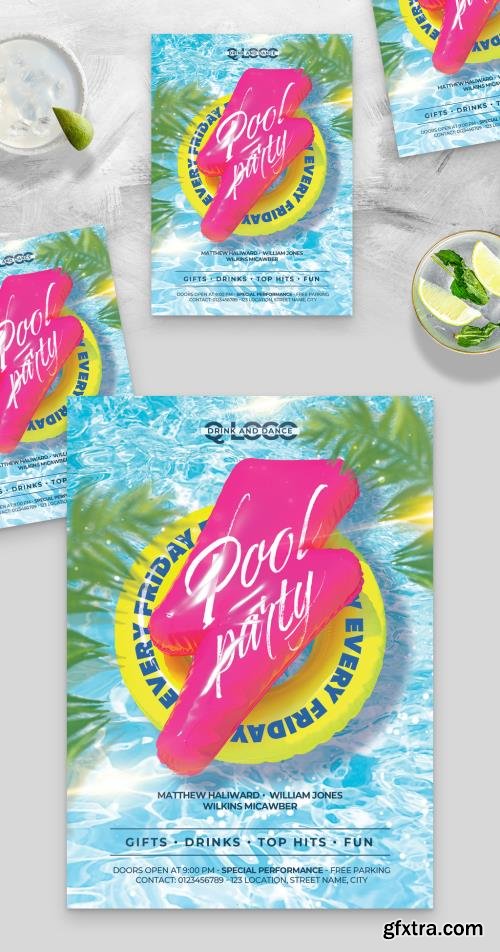 Pool Party Flyer Poster 520651334