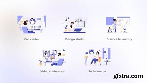 Videohive Different Work - Blue Flat Concept 43648330