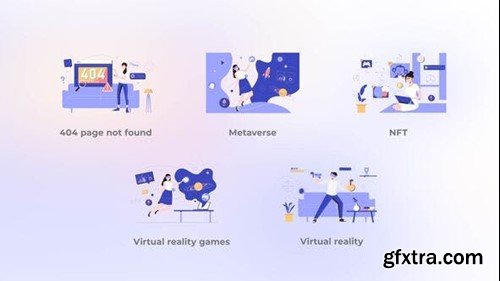 Videohive Virtual Reality - Blue Flat Concept 43648597